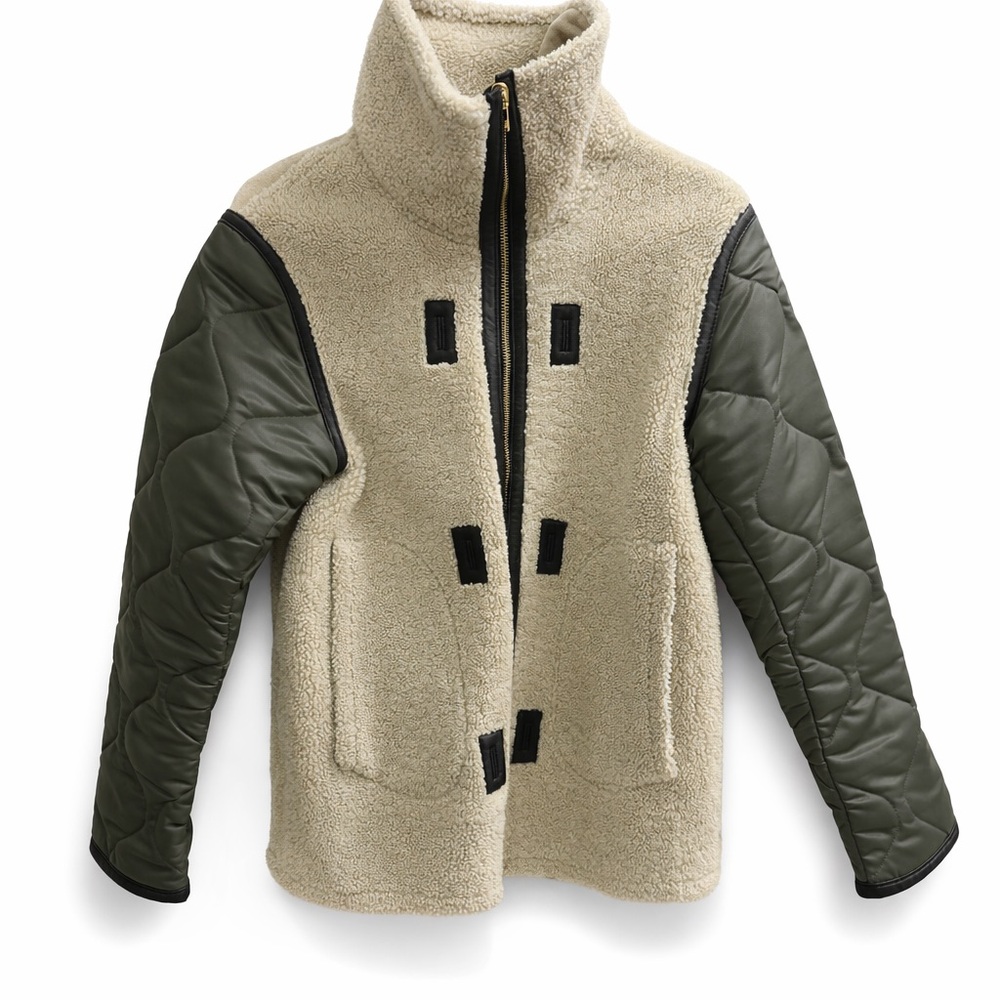 Rag & Bone Shearling and Suede Reversible Jacket with Quilted Sleeves